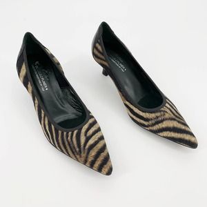 Donald J Pliner I Emmy Zebra Print Kitten Heel Pump, Sz 7.5M